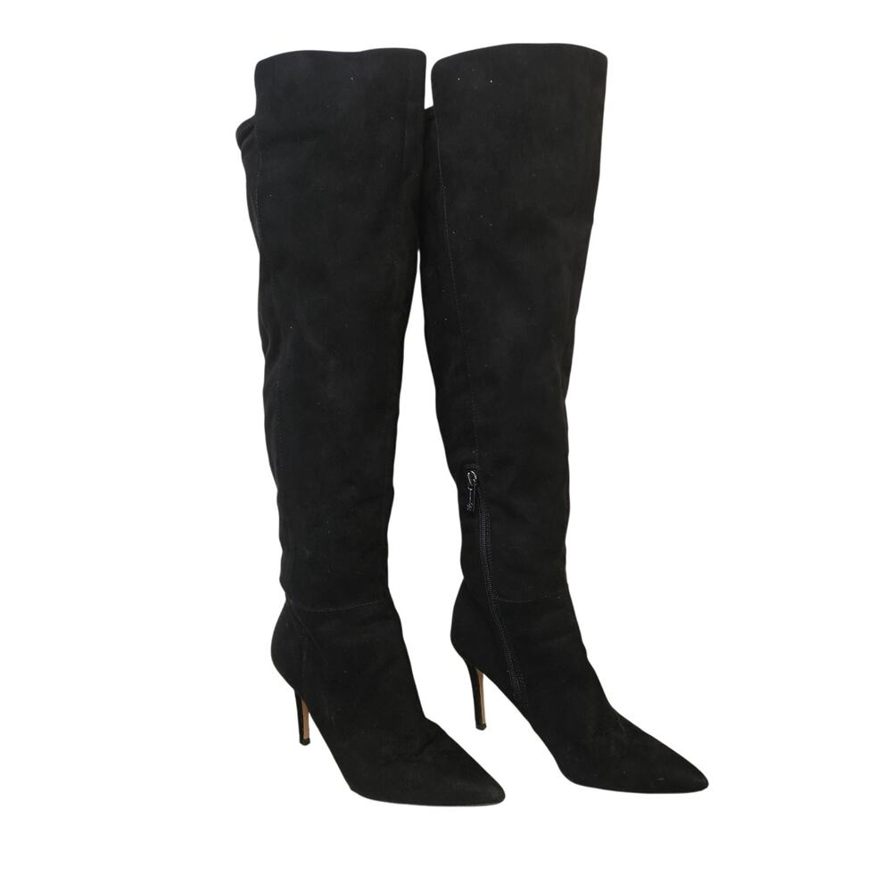 Jessica Simpson Amriena Knee High Black Boots‎ Size 7M Stiletto Suede